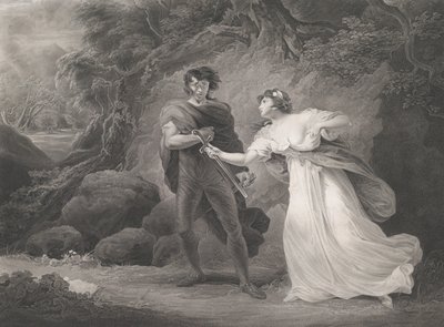 Pisanio und Imogen Shakespeare, Cymbeline, Akt 3, Szene 4, zuerst veröffentlicht 1801, neu aufgelegt 1852 von Robert Thew