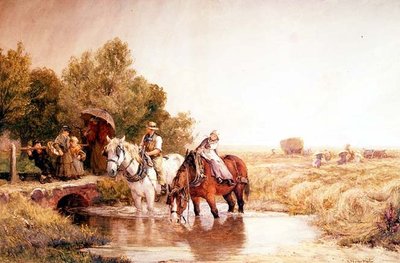Heuernte zwischen den Schauern von Robert Thorne Waite