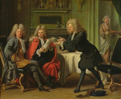 Bodin, der Arzt des Königs, in Gesellschaft von Dufresny und Crebillon im Haus in Auteuil von Robert Tournieres