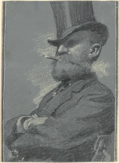 Mann mit Zylinder, eine Zigarre rauchend von Robert William Vonnoh