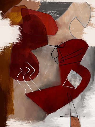 Dynamische rote Formen von Roberto Moro