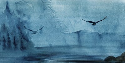 Vögel im blauen Nebel von RodMacIver