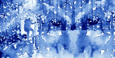 Blauer Wald Wanderer von RodMacIver