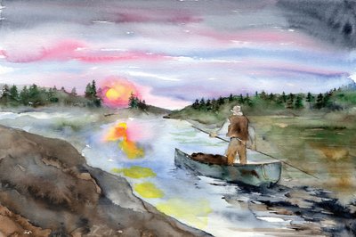 Sonnenuntergang Flusspaddler von RodMacIver