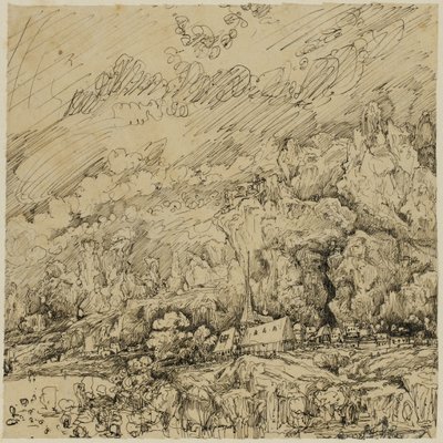 Landschaft mit einer alten Kirche von Rodolphe Bresdin