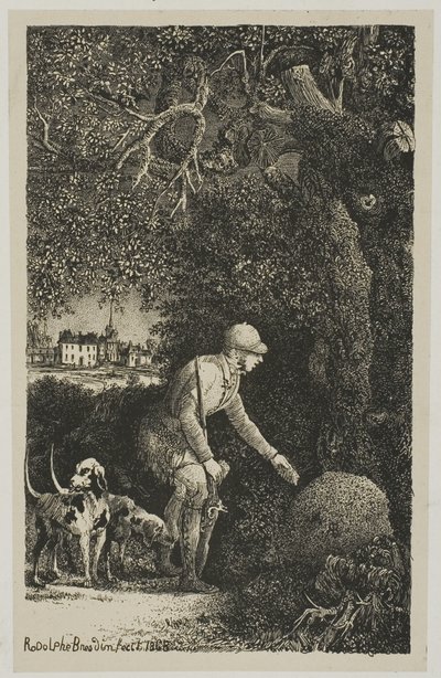 Der Diplomat und der Ameisenhaufen, Illustration für Fabeln und Geschichten von Hippolyte de Thierry-Faletans von Rodolphe Bresdin