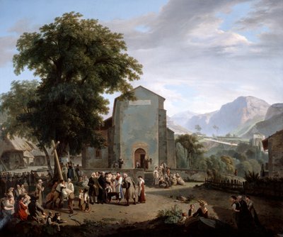 Die Wiederherstellung des Gottesdienstes nach der Revolution, 19. Jahrhundert von Rodolphe Topffer