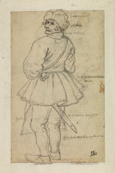 Mann von hinten gesehen (verso) von Roelandt Jacobsz and Bruegel Pieter the Elder Savery
