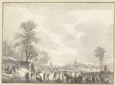 Winterszene mit Schlittschuhläufern von Roelant Roghman