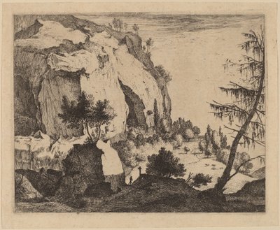 Felsige Landschaft mit Tanne: pl.4 von Roelant Roghman and Melchior Küsel