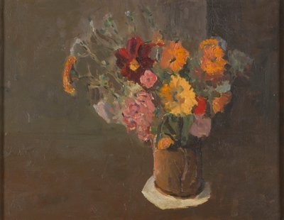 Stillleben (Michaelmas-Gänseblümchen in einem Krug) von Roger Fry