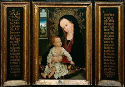Salve Regina, Darstellung der Jungfrau und des Kindes mit einer Birne von Rogier van der Weyden