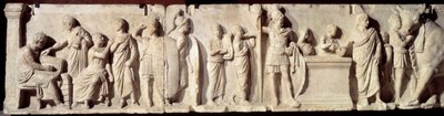 Antikes Rom: Relief bekannt als Domitius Ahenobarbus, Episode einer Volkszählung: Registrierung der Bürger und Opfergabe an den Gott Mars. Um 100 v. Chr. Paris, Louvre Museum von Roman