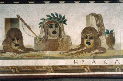 „Asarotos“ (ungesäuberter Boden) Mosaikfragmente signiert von Harakliton aus Rom, 2. Jahrhundert n. Chr. von Roman