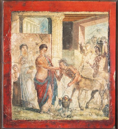 Fresko, das einen Zentaur bei der Hochzeit von Pirithous und Hippodamia aus Pompeji, Italien darstellt von Roman