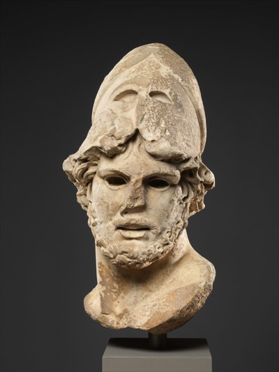 Marmorkopf eines griechischen Generals, ca. 100 n. Chr. (Marmor, Pentelisch) von Roman