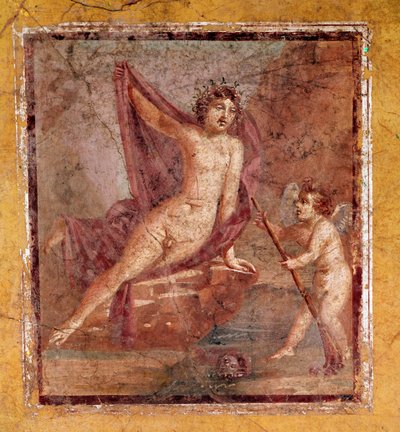 Narziss und Eros, römisches Fresko aus Pompeji von Roman