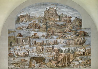 Nilotisches Mosaik von Preneste (Palestrina) aus dem Heiligtum der Göttin Fortuna Primigenia, 80 v. Chr. von Roman