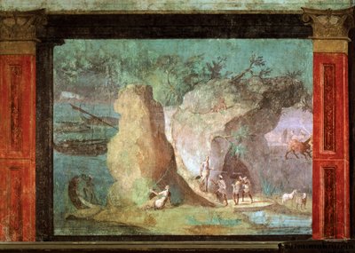 RÖMISCHE KUNST: Szene aus der Odyssee. Odysseus im Palast der Circe, 50-40 v. Chr. von Roman
