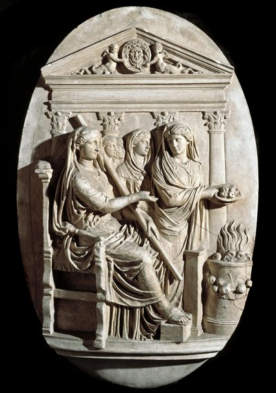 Römische Kunst: eine Opferszene in Vesta von Roman