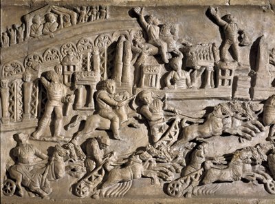 Römische Kunst: Reliefdarstellung von Wagenrennen im Circus Maximus von Roman