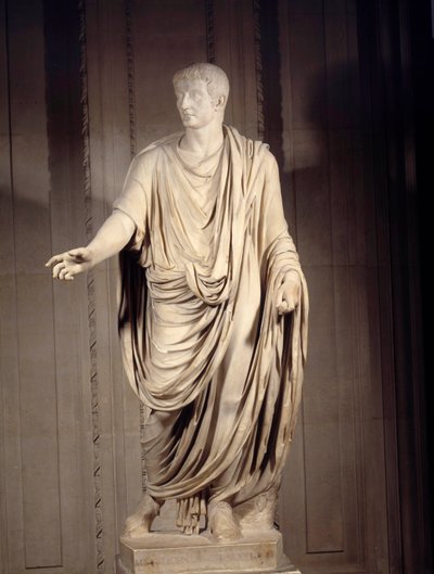 Römische Kunst: Marmorstatue des Kaisers Tiberius von Roman