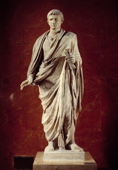 Statue des Kaisers Augustus (63 v. Chr.-14 n. Chr.) 1. Jahrhundert. Aus Velletri. Paris, Louvre Museum von Roman