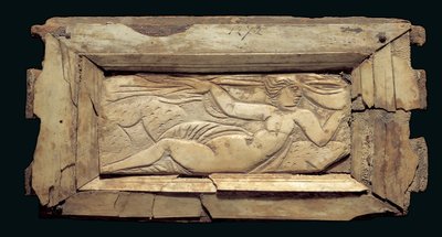 Gerahmte Plakette mit einer weiblichen Figur, aus Ägypten, spätes 3. bis frühes 4. Jahrhundert n. Chr. von Roman Period Egyptian