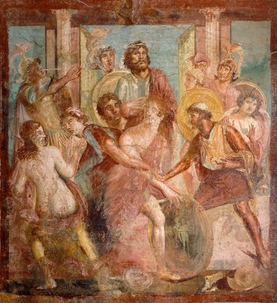 Fresko mit Achilles und Sciro, aus Pompeji, Kampanien, römische Zivilisation von Roman Roman