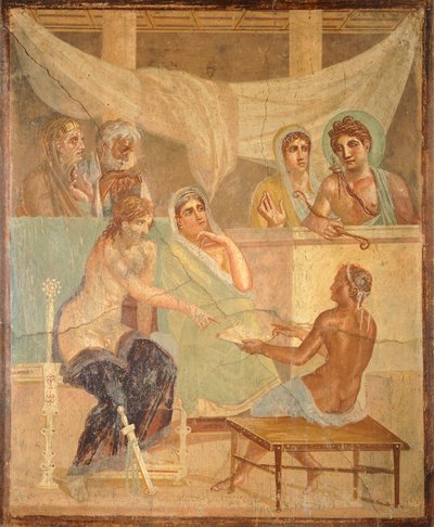 Fresko, das Admetus und Alcestis darstellt, aus Pompeji (UNESCO-Welterbeliste) von Roman Roman
