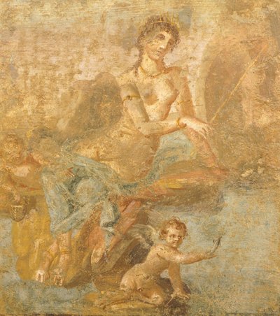 Fresko mit Orestes, Pylades und Iphigenie, aus dem Haus der goldenen Amorini, Pompeji, Kampanien, römische Zivilisation von Roman Roman
