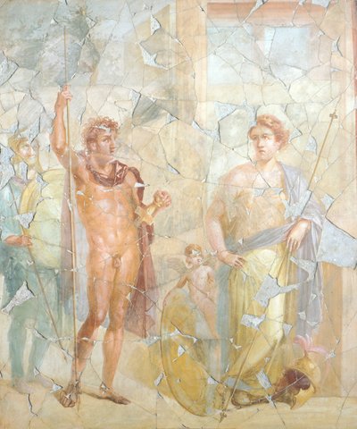 Fresko mit mythologischem Motiv, Haus des Fabius Rufus, Pompeji, Kampanien, römische Zivilisation von Roman Roman
