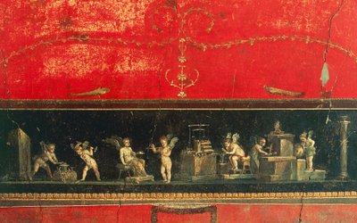 Fries mit Amor, Haus der Vettii, Pompeji (UNESCO-Welterbeliste) von Roman Roman