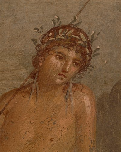 Italien, Region Kampanien, Provinz Neapel, Pompeji, Haus des Marco Lucrezio Frontone, Fresko, das Narziss am Teich darstellt von Roman Roman