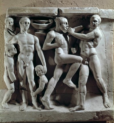 Römische Kunst: Boxszene. Flachrelief. Museo della Civiltà Romana, Rom von Roman Roman