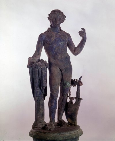 Römische Kunst: Statue des Apollo aus Bronze. Museum der Römischen Altertümer in Rom von Roman Roman