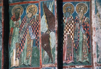 Detail des Gemäldes, südliche Apsis der Kirche von Romanian School