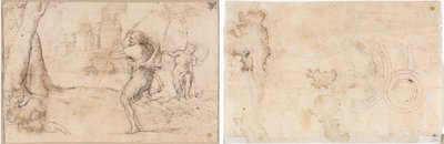 Romulus und Remus gefunden von Faustulus (recto) Konzentrische Kreise (verso) von Romanino