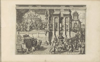 Empfangszeremonie bei den Chinesen (Chineese Gasteryen en Pracht) (Les Indes Orientales et Occidentales et autres lieux) von Romeyn de Hooghe