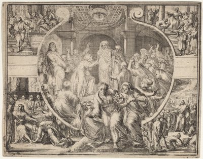 Auferweckung des Lazarus mit Szenen aus dem Leben Christi von Romeyn de Hooghe