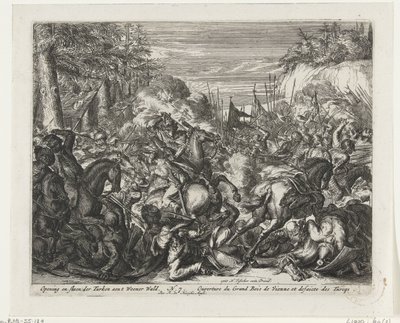Kampf zwischen Habsburgern und Türken im Wiener Wald von Romeyn de Hooghe