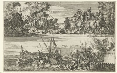 Zwei Darstellungen französischer Grausamkeiten, 1672 von Romeyn de Hooghe