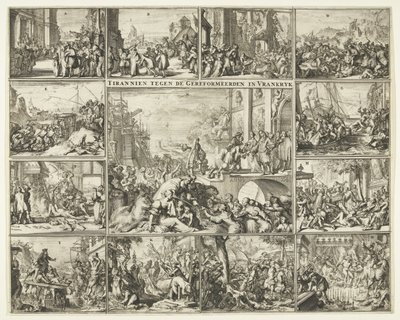 Verfolgung der Protestanten in Frankreich nach der Aufhebung des Edikts von Nantes, 1685-1686 von Romeyn de Hooghe