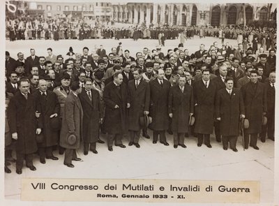 "VIII. Kongress der Kriegsversehrten und Invaliden - Rom, Januar 1933 - 11" (s/w Foto) von Romolo del Papa