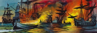 Niederlage der spanischen Armada von Ron Embleton