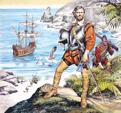 Francis Drake und die Golden Hind von Ron Embleton