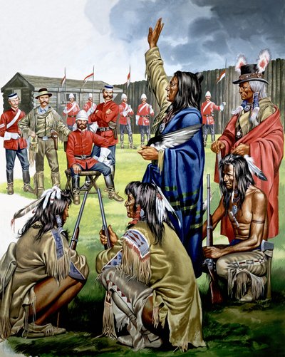 Indianer und amerikanische Soldaten von Ron Embleton