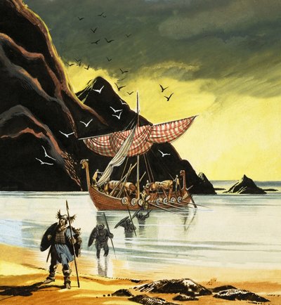 Leif Ericsson erreicht die neue Welt von Ron Embleton