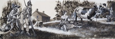 Milchmädchen mit Soldaten von Ron Embleton