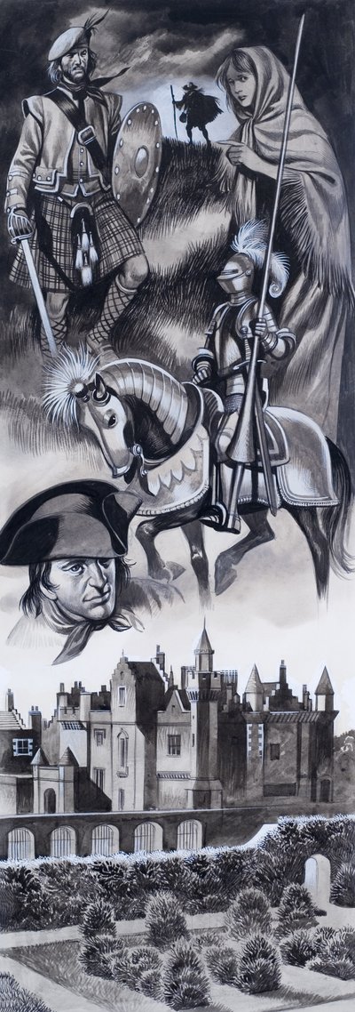 Schottisches Schloss und Persönlichkeiten aus der schottischen Geschichte von Ron Embleton